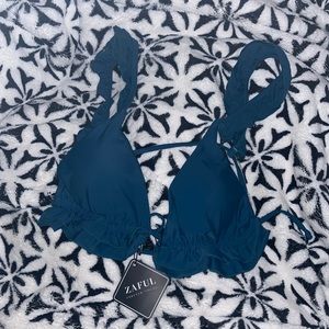 Zaful Teal Bikini Top